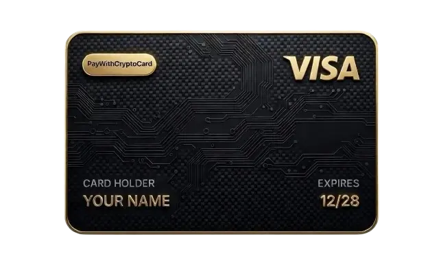 virtual crypto Visa card for online payments without KYC - fund with Bitcoin, Ethereum, USDT, USDC or Monero